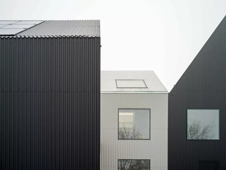 Façade zinc volige bois ignifugé