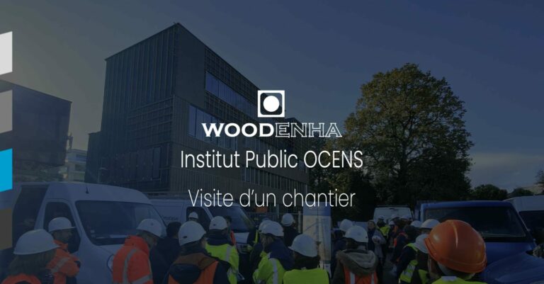 Chantier du projet de l'Institut Public OCENS où les bardages exterieurs en douglas ont été ignifugés par Woodenha Industries