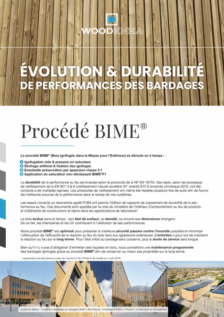 Évolution et durabilité de performances des bardages - Woodenha Industries