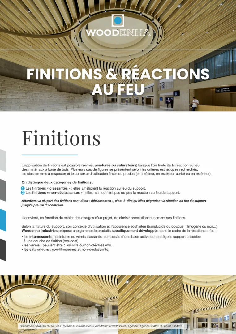 Finitions et réactions au feu - Woodenha Industries